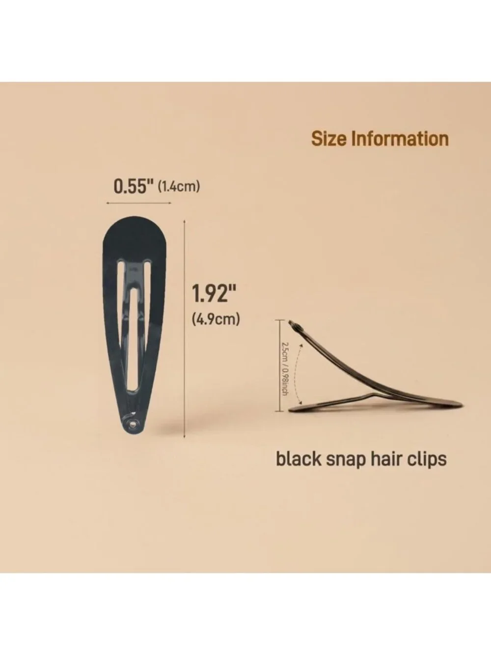 40 Pack Black 2 Inch Metal Snap Hair Clips for Women - Stylish Barrettes